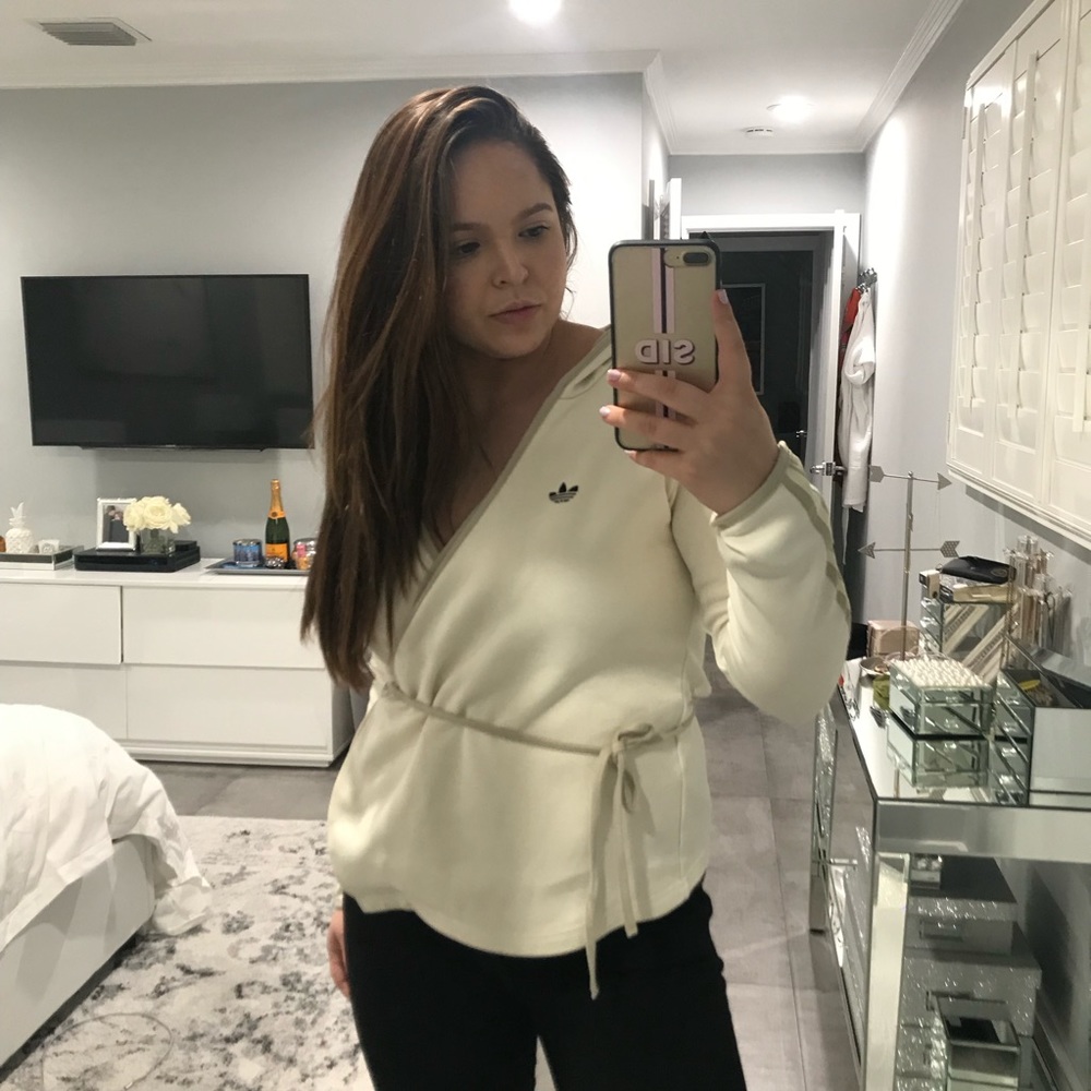 [ Adidas ] Vintage Cream Cross Tie Jacket